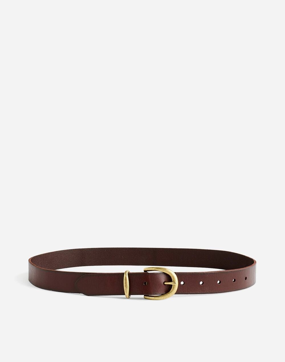 NWT Madewell Classic Leather Belt Cherry Wood Brown Size S